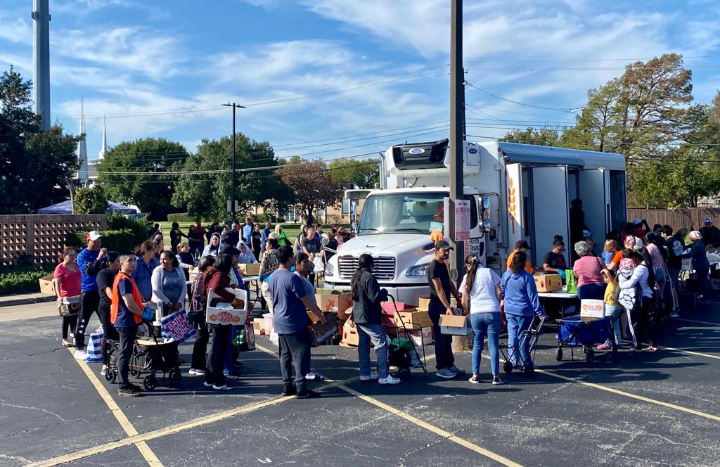 UBC Fellowship Volunteers distributing food in partnership with People Centred Lighthouse and  Texas food bank.