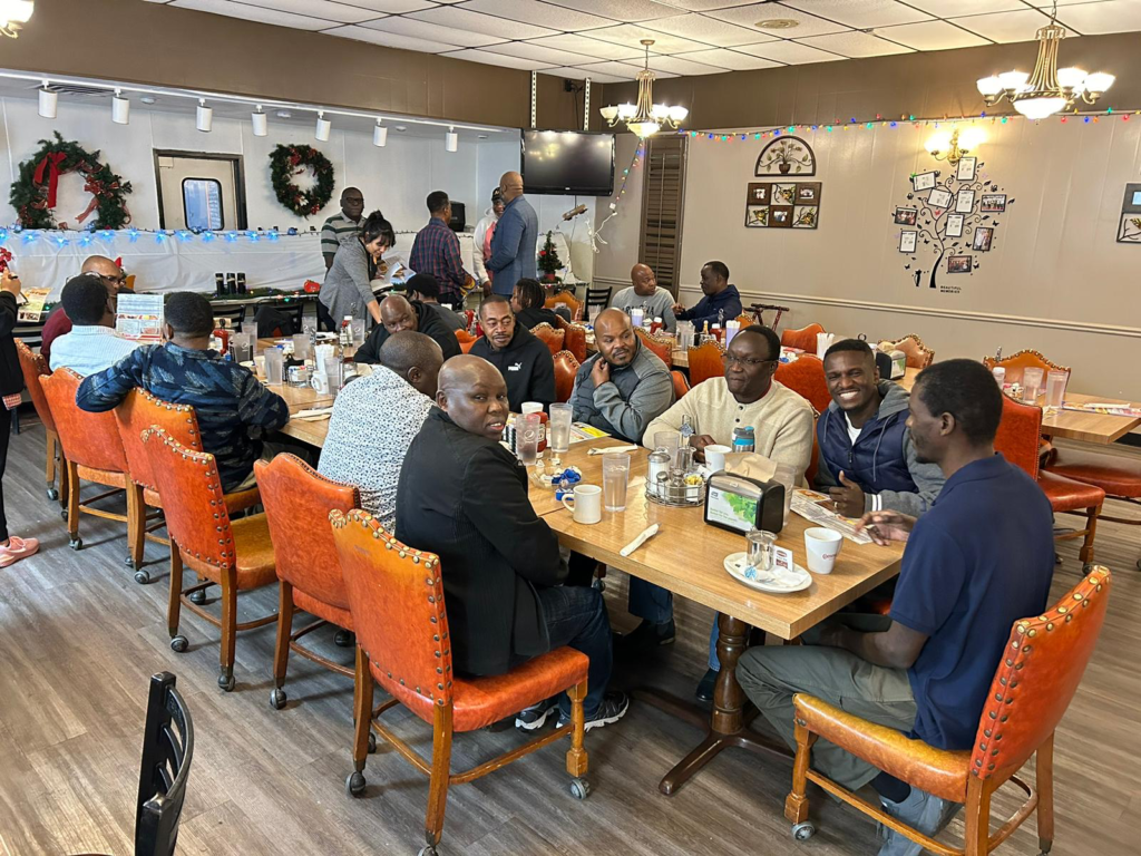 Upendo Baptist Men Meet for Prayer Breakfast, some men came with their Sons. A great forum for intergenerational discipleship moments.