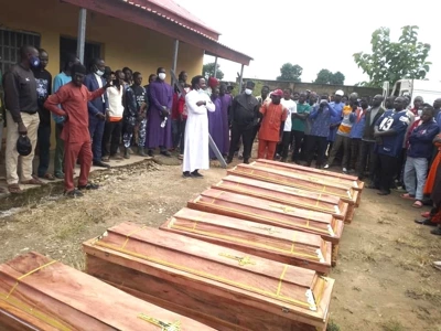 Funeral of Christians killed on Aug. 28, 2025, in Kauru County, Kaduna state, Nigeria. | Iliya Tata for Christian Daily International-Morning Star News